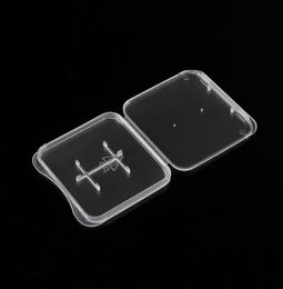 2 in 1 Standard Memory pack box Card Case Holder Micro SD TF Card Storage Transparent Plastic Boxes4546353
