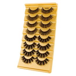 New Europe and the United States 8 pairs of Russian curly false eyelashes mixed with natural thick DD roll performance stage makeup eyelashes