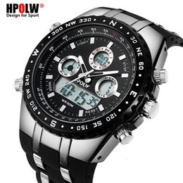 Men's Luxury Analog Digital Quartz Watch New Brand HPOLW Casual Watch Men G Style Waterproof Sports Military Shock Watches CJ19121 254D