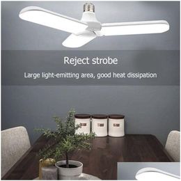 Led Bulbs Super Bright E27 Bb Smd2835 60W Foldable Fan Blade Angle Adjustable Ceiling Lamp Home Energy Saving Lights Drop Delivery Lig Dhvgu