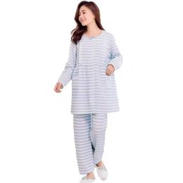 Sleep Lounge Pregnant women lotion long sleeved pajamas suit pregnant hot winter fabric d240517