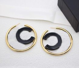 2024 Luxury quality charm round shape drop earring with black and white color designer jewelry in 18k gold plated have stamp box PS3658B