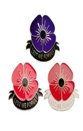 Pins Brooches RSHCZY Red And Purple Poppies For Women Vintage Enamel Pins Backpacks Hat Bag Jewelry Gift Scarf Buckle55871823495959