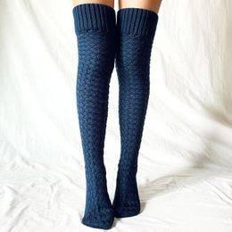 Women Socks Stockings Solid Long Over The Knee Cotton High Winter Knitting Xmas Knit Carpet