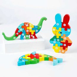 3D Puzzles Montessori Childrens Wooden Puzzle Montessori Childrens Toys 2 3 and 4 Year Old Dinosaur Toys s5178