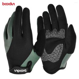 Cycling Gloves Boodun Full Finger Shockproof Outdoor Sport Hiking Fishing Mittens Road Bike MTB Touch Screen Long