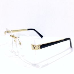 New fashion design optical glasses 0105 square frame rimless transparent lens classic simple and business style eyewear 320x