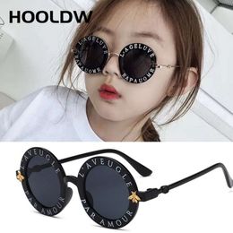 Round Small New Kids Fashion Brand Designer Bee Children Glasses Sun Glasses Garotas meninas bebê ao ar livre