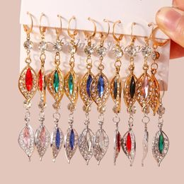 Dangle Earrings Aihua Design Exquisite Crystal Leaf Leaves Earring For Women Vintage Statement Wedding Jewellery Gifts