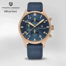 Wristwatches Pagani Design New 42mm Mens Pioneer Quartz Watch Luxury Sapphire Glass AR Coating Time Code Watch 10bar Waterproof Stainless Steel Mens WatchL2304