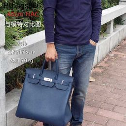Tote Bags Hac 40cm Handbags Designer Bag Handmade Full Leather Canvas Mens and Womens Universal Handbag Large Capacity Cowhide Travel