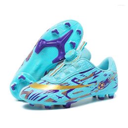 American Football Shoes Boys Rotating Buckle Teen-agers Soccer Wear-resistant Ultralight Sneakers Professional Race Training Kids Boots