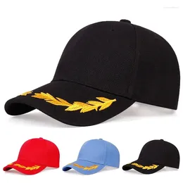 Ball Caps Unisex Hat Brim Wheat Ear Embroidery Snapback Baseball Spring And Autumn Outdoor Adjustable Casual Hats Sunscreen