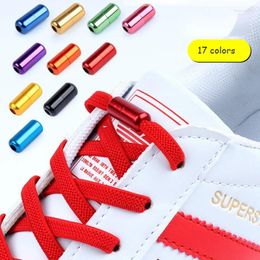 Shoe Parts Elastic Shoelaces Sneakers Colourful Metal Lock Lazy Laces Without Tie Kids Adult Flat No Rubber Bands For Shoes