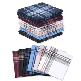 Bandanas Durag 12 classic striped plain handkerchiefs mens pocket sweaters absorbing handkerchiefs wedding parties business chest towels and scarves J240516