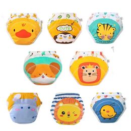 8 pieces of baby training pants leak proof diapers suitable for baby cartoon Gauze waterproof and learning pants 240510