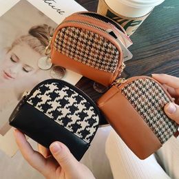 Storage Bags Fabric Coin Purse Women Double Zipper Small Wallet Key Pouch Travel Card Holder Fashion Female Vintage