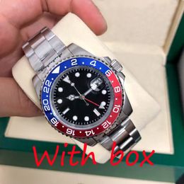 Luxury Watch Mens Watch Top Red Blue Pepsi Automatic Mechanical Watch 904L Stainless Steel Watch 40mm Luminous Business Sports Waterpro 192S