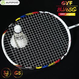 Alpsport 8U Badminton Racket GYF Maximum 32 lbs G5 T800 Full Carbon Fiber Training Intermediate and advanced amateur 240516
