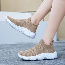 Casual Shoes For Men 2024 Slip On Men's Vulcanize Autumn Solid Net Cloth Breathable Mid Heel Comfortable