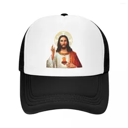 Ball Caps Sacred Heart Of Jesus Baseball Cap Men Women Adjustable Christian Catholic God Trucker Hat Streetwear Snapback Sun Hats
