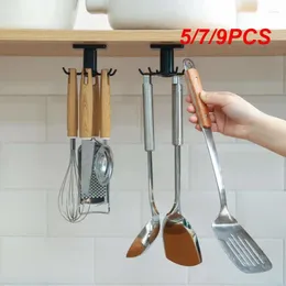 Kitchen Storage 5/7/9PCS Hook Organizer Bathroom Hanger Wall Dish Drying Rack Holder For Lid Cooking Accessories Cupboard