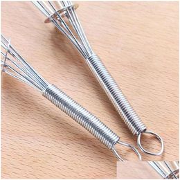 Egg Tools Stainless Steel Handle Beater Drink Whisk Mixer Foamer Kitchen Mini Stirrer Agitator Lx3371 Drop Delivery Home Garden Dining Dhi06