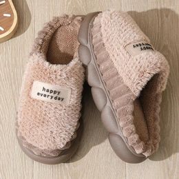 Slippers Big Slipper For Man Thick Sole Home Shoes Large Size 46 47 Men Warm Cotton Winter Slides Indoor Fuzzy Flip Flops Furry