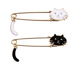 Couple Black White Cat Kitten Metal Brooches Wagging Tail Enamel Pins Cute Cartoon Animal Pin Clothes Backpack Accessories Gifts774350222