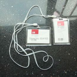 Storage Bags 2 Sets Acrylic Hard ID Card Holder Badge Clear Strap Lanyard Silicon VL SL