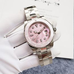 116612 Reloj superior Personalised Womens Fashion Designer Pink Clone AAAA+Watch 40mm Stainless Steel 904L Night Glow Waterproof Sapphire Glass Top montres