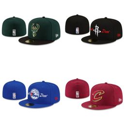 Ball Caps Designer Mens moda Equipe de basquete clássico Classic Color Peak FL Tamanho Fechado Chapéus de esportes de beisebol fechados Em 7-8 Snapback Dh7sp