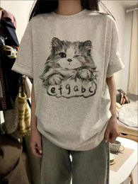 Women's T Shirts Korean Style Kawaii Tshirt Women Harajuku Oversized Shirt Indie Aesthetic Fashion Clothes Streetwear