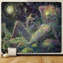 Tapestries Abstract Naked Girl Home Deco Art Tapestry Boho Decor Hippie Yoga Mat Sheets