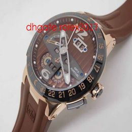 Men's Asia 23J Automatic watch Brown Dial with Numeral Markers Mens Metallic Bezel 18K Rose Gold Thick Plated Movement Men's 2545