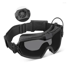 Outdoor Eyewear Top!-Anti Fog Goggle With Fan And Interchangeable Lens Safety Goggles & Glasses For Cycling Paintball Hunting Motorcycle