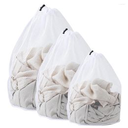 Laundry Bags 3Pcs Polyester Zippered Mesh Wash Foldable Delicates Lingerie Bra Socks Underwear Washing
