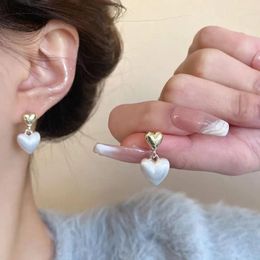 Stud Earrings Sweet Temperament Party Heart Peach Wedding Pearl Ear Women Dangle Korean Style