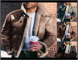 Вниз Parkas Overwear Coats Mens Clothing одежда зимняя овечье покрытие Классическое шерстяное покрытие теплое кожаная куртка Mens3527767
