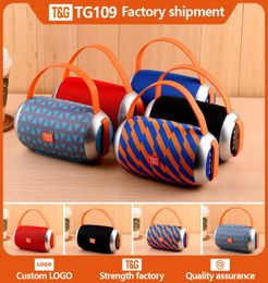 TG112 Outdoor Portable Hand-held Bluetooth Waterproof speaker Double Horn Suitable for pool shower party travel wireless subwoofer Support TF FM Card TG5315240963