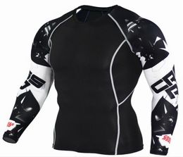 Mens Compression Shirts 3D Teen Wolf Jerseys Long Sleeve T Shirt Fitness Men Lycra MMA Workout TShirts Tights Brand Clothing CY205540638