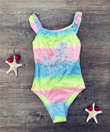 Unicorn children swimwear rainbow print girls one piece children swimsuits girls swimsuit kids bathing suit 38 years Sequins 21 M47719612