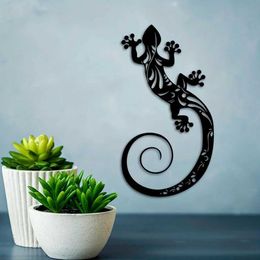 Decorative Objects Figurines1pc 3D Lizard Metal Wall Art - Eye-Catching Home Decor for Living Room Bedroom and Office decor metal wall hanging H240516