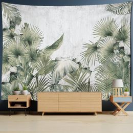 Tapestries Guava Tree Banana Plant Tapestry Wall Hanging Palm Branch Tropical Landscape Hippie Tapiz Dormitory TV Background Decor