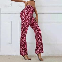 Women's Pants Pant Jeans Women High Waist Water Ripple Print Yoga Flared Casual Bell Bottoms With Stretch Womens Trendy