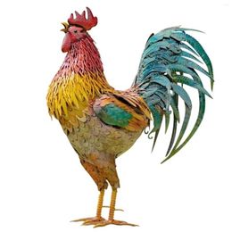 Garden Decorations Metal Rooster Statues & Sculptures Inserts Lawn Stakes Ornaments Porch Courtyard Chicken Yard Signs
