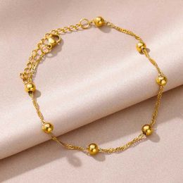 Anklets Womens summer bracelets beach accessories stainless steel bead chains bracelets aesthetic Jewellery birthday gifts d240517