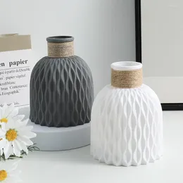 Vases Water Ripple Plastic Vase Wave Flower Pot Arrangement Modern Nordic Style Home Living Room Desktop Decoration Ornament