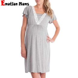 Sleep Lounge Summer Pregnant Womens Hospital Night Dress Pregnant Womens Night Dress Nursing Pajamas d240516