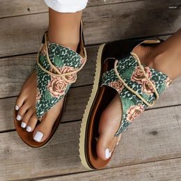 Casual Shoes 2024 Rose Pinch Toe Sandals Anti-slip Fashion Beach Vacation Women's Leopard Print Roman Style Spring Summer